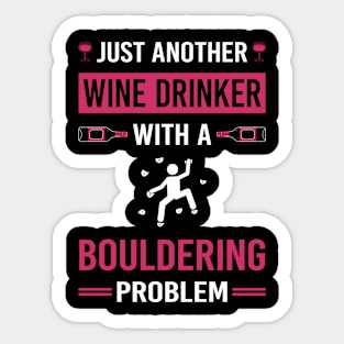 Wine Drinker Bouldering Rock Climbing Sticker